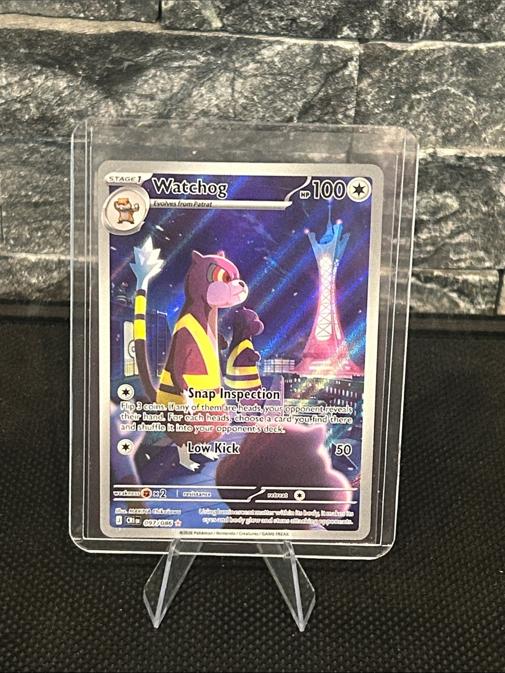 Pokemon Watchdog 097/086 Illustration Rare Holo from Chaos Rising Set M/NM